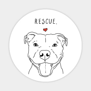 Rescue Love Smiling Pit Bull, Pittie, Pitbull Mom, Dog Lover Magnet